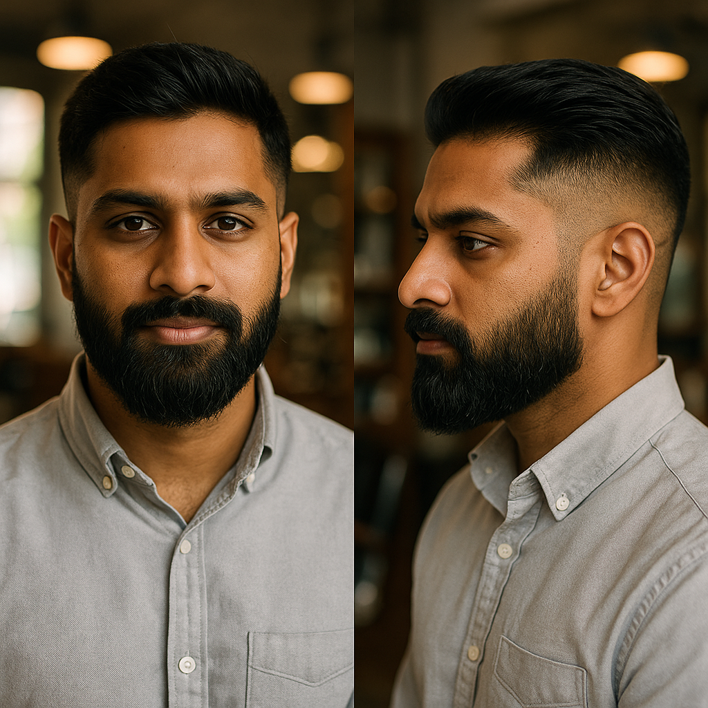 low fade with beard