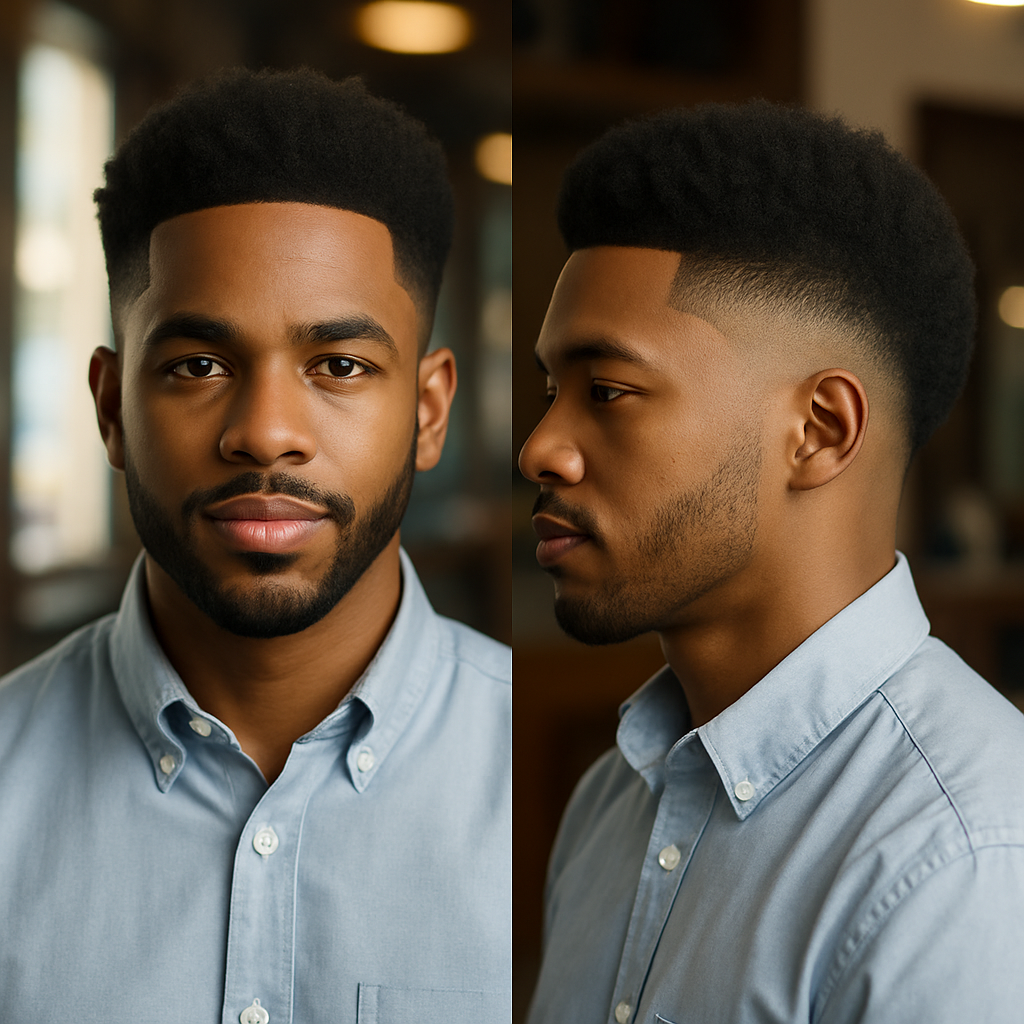 temple burst fade afro