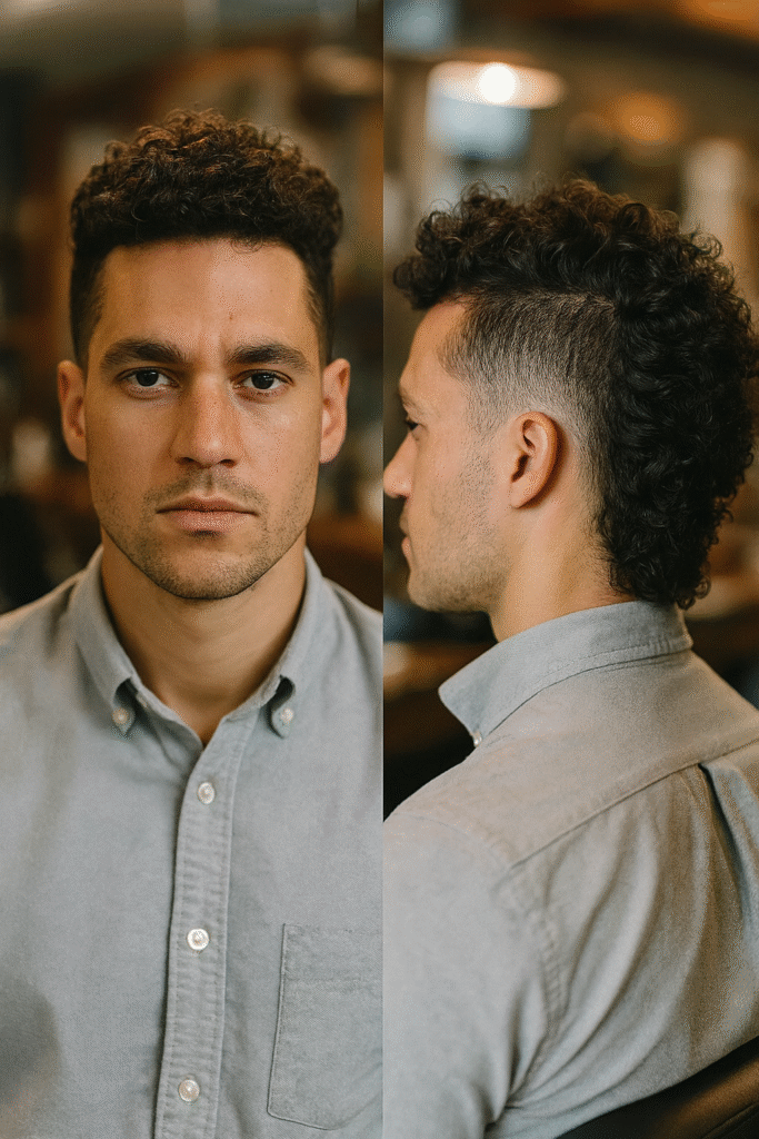 curly mohawk fade